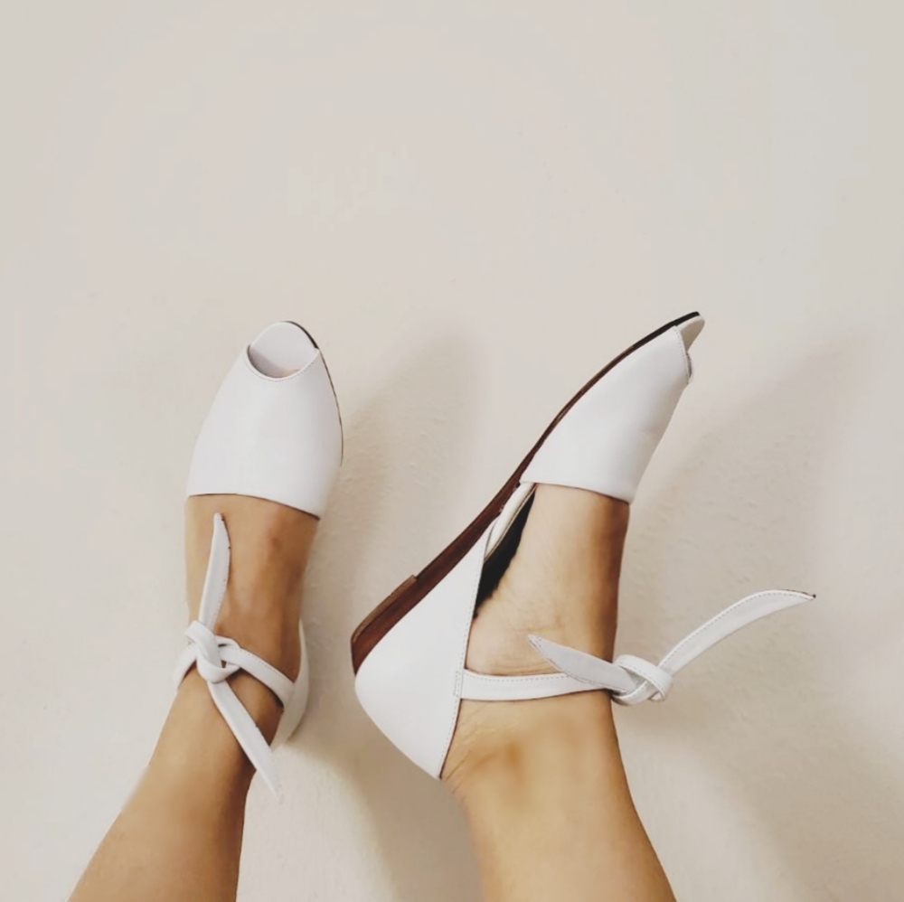 Vintage Leather Tie up Ankle Sandals
